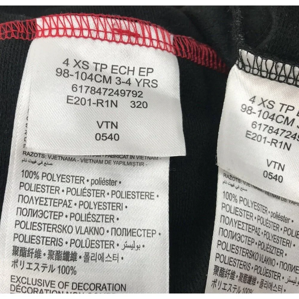 Nike Boys Track Suit Warm Up XS 4 Zip Up Jacket Pant Set Black Red Jacket Pants - Picture 8 of 11